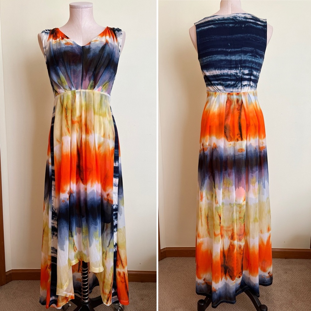 Simply Vera Vera Wang Vibrant Tie-Dye High Low Maxi Dress